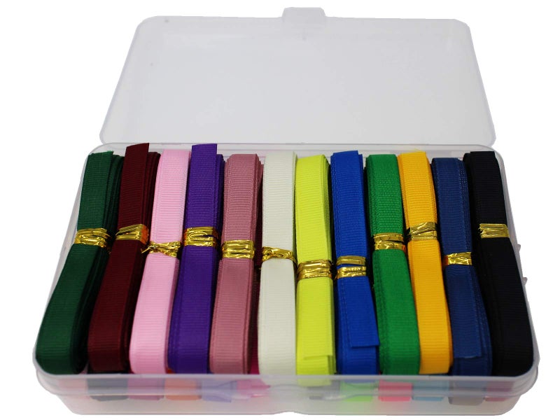 JESEP 20 Color Assorted Grosgrain Ribbon - 1/4 Inch (6mm) Wide x 100 Yards - for Hair Bows, Gift Wrapping, Sewing Trim, DIY Crafts - Thin Fabric Ribbon for Headbands & Boutique Packaging - Image 3